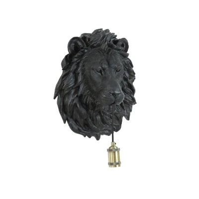 Afbeelding van Light &amp; Living Lion wandlamp 33,5x19x40,5 cm mat zwart Kunststof