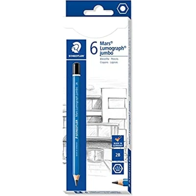 Afbeelding van Staedtler Mars Lumograph Charcoal, zachte koolstiften van zeer hoge kwaliteit 2B