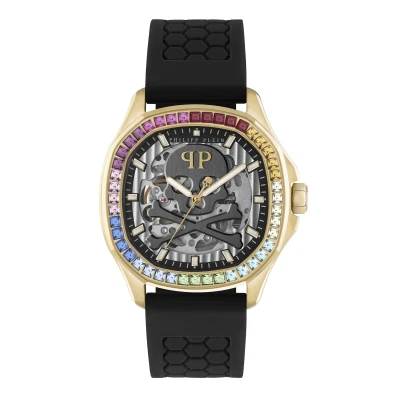 Afbeelding van Philipp Plein $keleton $pectre PWRAA0523 Horloge Siliconen Zwart Ø 42 mm