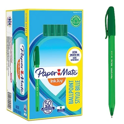 Afbeelding van Paper Mate balpen InkJoy 100 met dop, groen 50 stuks