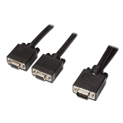 Afbeelding van AISENS A113 0081 Y adapter (SVGA HDB15/M 2 X HDB15/H, 45 cm, voor dubbel signaal) zwart