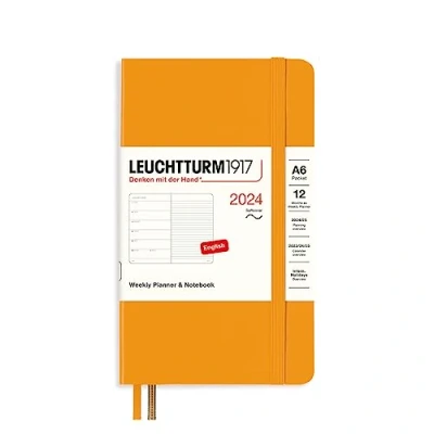 Afbeelding van LEUCHTTURM1917 367798 weekkalender &amp; notitieboek zachte kaft pocket (A6) 2024, 12 maanden, Rising Sun, Engels