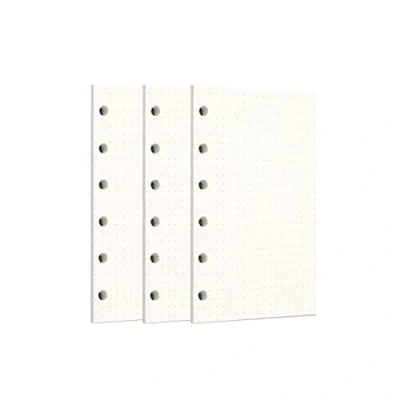 Afbeelding van Zelten Losse vellen geperforeerd papier, navulverpakkingen papier voor 6 gaats binders, persoonlijke organizer, dagboek, notitieboek, navulbare planner, gestippeld, A7/6 gaten