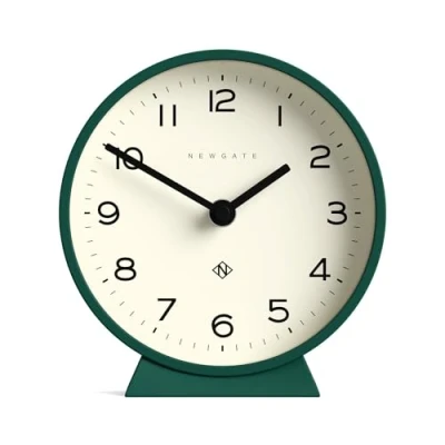 Afbeelding van NEWGATE® M Mantel Silent Sweep Haardklok &#039;No Tick&#039; Een Moderne Mantelklok Kleine Klok Woonkamerklokken Bureauklok Openhaardklokken Hedendaagse wijzerplaat (Eden Groen)