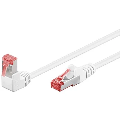 Afbeelding van Goobay CAT 6 Patch Cable 1x 90 Angled, S/FTP (PiMF), white 0.5 m