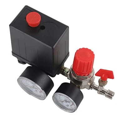 Afbeelding van Luchtcompressor Drukventiel Schakelaar met Regulatoren Meter (plastic manometer)
