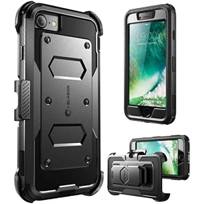 Afbeelding van i Blason iPhone SE 2020 Hoesje, 8 7 Hoesje met Schermbeschermer [Armorbox Series] Rugged Case 360 graden voor 2020/8/7, Zwart