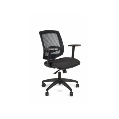 Afbeelding van Linea Fabbrica New Malice 01 Zwart/Zwart Bureaustoel Met 1D Armleuning