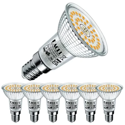 Afbeelding van EACLL E14 LED Lampen Warm Wit, 6W Gelijk aan 90W R50 Halogeenlampen, 6 pack, 2700K 695lm AC 230V Geen Flikkering Energiezuinige Verlichting, Stralingshoek 120 Spots, Niet Dimbaar Reflectorlamp