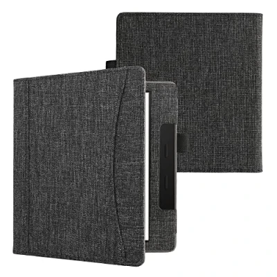 Afbeelding van kwmobile Flip cover eReader hoesje compatibel Met Amazon Kindle Oasis 10. Generation handvat In donkergrijs