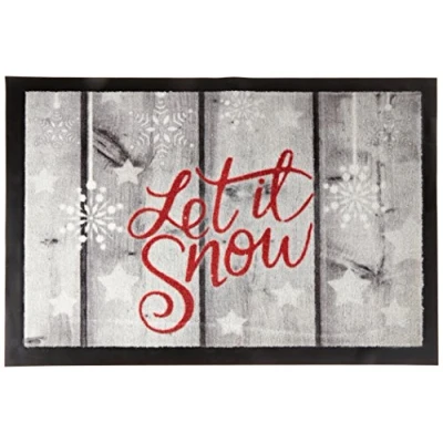 Afbeelding van deurmat indoor clean run antislip vuilvangmat afwasbaar hoogwaardige 40x60 cm Let It Snow Design entree