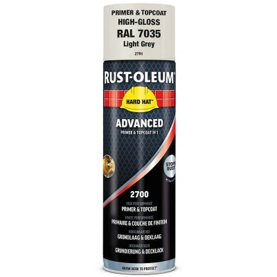 Afbeelding van rust oleum hard hat advanced grondlaag &amp; deklaag hoogglans ral 7035 500 ml