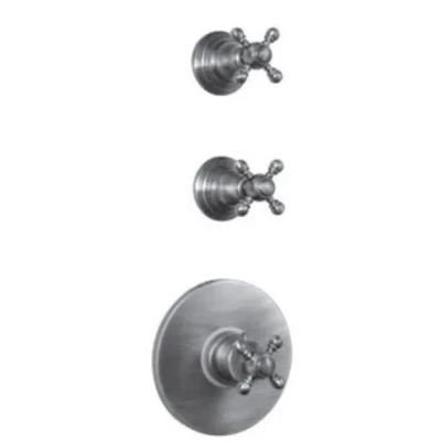 Afbeelding van PB Classic nostalgische Inbouw douche thermostaat met 2 stopkranen RVS look