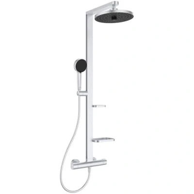 Afbeelding van Ideal standard alu ceratherm douchesysteem met douchekraan therm hoofdd m 2 straalsoorten 26cm hoh 15cm handdouche 10cm si