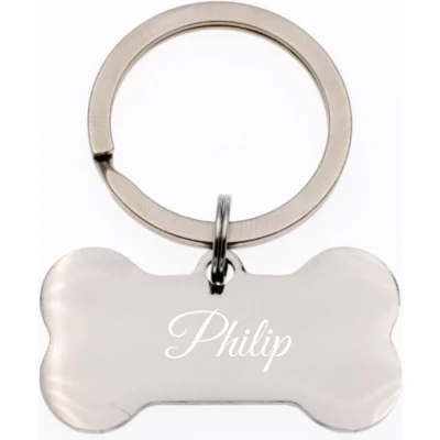 Afbeelding van Sleutelhanger Hondenbot Met Naam Gravering Philip