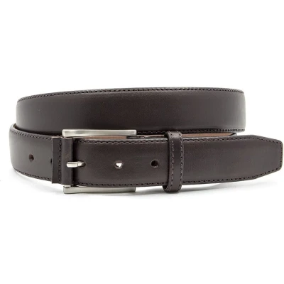 Afbeelding van JV Belts Bruine leren heren riem 3.5 cm breed Donker Bruin Echt Leer Taille: 110cm Totale lengte riem: 125cm