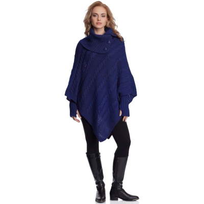 Afbeelding van Merry Style Damesponcho Donkerblauw MS SE NOEMI
