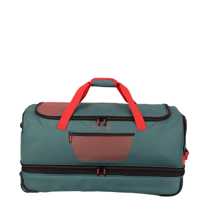 Afbeelding van Travelite Basics Wheeled Duffle 70cm Expandable Green/Orange