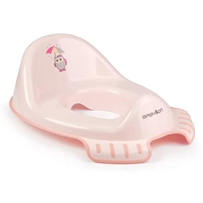 Afbeelding van BABYLON Flipper wc deksel Toiletbril voor kinderen anti slip ergonomisch. Baby training met handvat en haak. Kinderzitje meisjes jongens. kinderen, babyaccessoires Rose