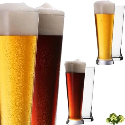 Afbeelding van Imperial Hoge tarweglazen van Crystalline glas, set 6 stuks, 500 ml (max. 680 ml), vaatwasmachinebestendig, bierglazen Pilsner