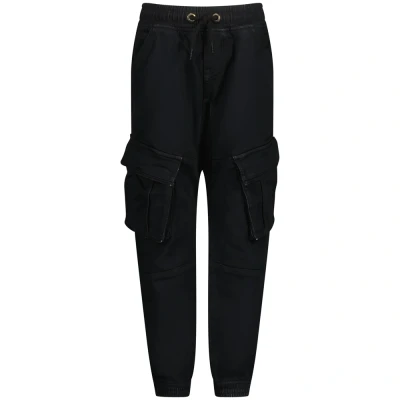 Afbeelding van Vingino tapered fit cargobroek Carlos zwart