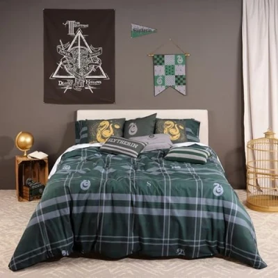 Afbeelding van BELUM Harry Potter dekbedovertrek, 100% katoen Zwadderich Model Dekbedovertrek voor 80 cm bedden (140 x 200 cm)
