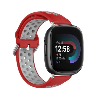 Afbeelding van Fitbit Versa 3 &amp; 4 / Sense 1 2 Sport editie Large Rood + grijs