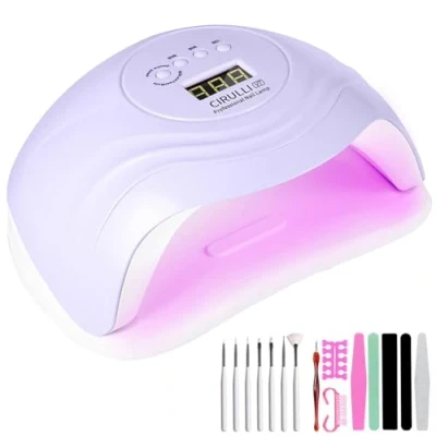 Afbeelding van CIRULLI 168 W led lamp, uv nageldroger, professionele nageldroger met display en automatische sensor, 4 timers voor manicure/pedicure, nagelkunst thuis in de salon