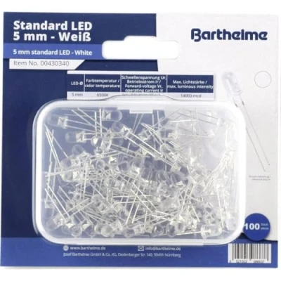 Afbeelding van Barthelme LED assortiment Koud wit Rond 5 mm 14000 mcd 35 20 mA 3 V