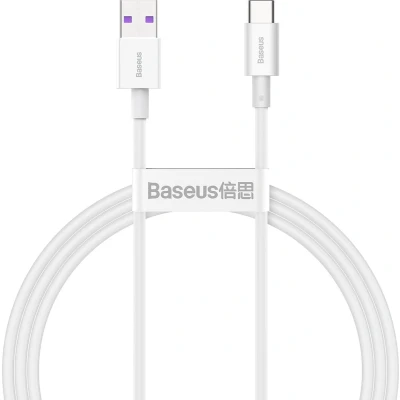 Afbeelding van Baseus Superior Series USB A naar C 66W Fast Charging Wit 1m