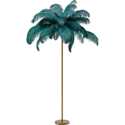 Afbeelding van KARE Feather Palm vloerlamp met veren, groen