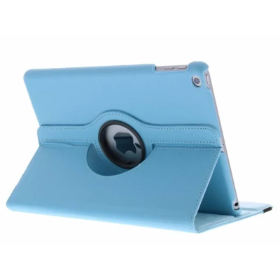 Afbeelding van Apple iPad 2017 (5e generatie) Hoes 360 Draaibare Bookcase Lichtblauw Kunstleder Tablet Hoezen