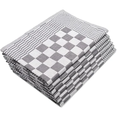 Afbeelding van ZOLLNER 6 theedoeken, 65x65 cm, 100% katoen, 236 gsm, grijs