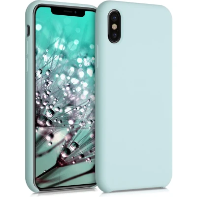 Afbeelding van kwmobile telefoonhoesje geschikt voor Apple iPhone X Hoesje met siliconen coating Smartphone case in cool mint