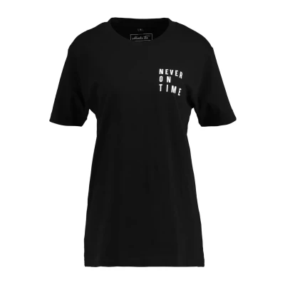 Afbeelding van Merchcode Never ON TIME Tshirt print, Maat: XXL, Black