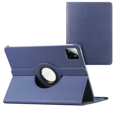 Afbeelding van Xiaomi Pad 7 Hoes: imoshion 360 Draaibare Bookcase Donkerblauw Kunstleder Tablet Hoezen