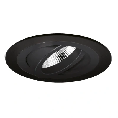 Afbeelding van Yphix Modena Inbouwspot Zwart Rond Kantelbaar 1 Lichtpunt Ø 92mm Bladveren LEDdirect.nl