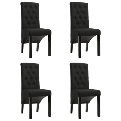Afbeelding van Eetkamerstoelen 4 st stof zwart