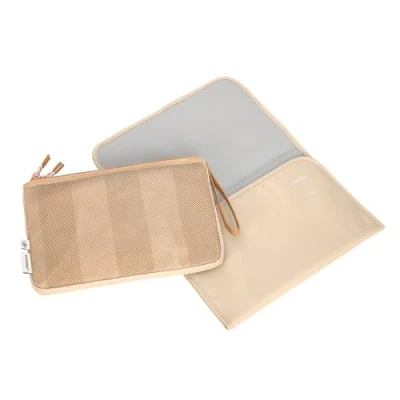 Afbeelding van Verschoon organizer Beige/ camel gestreept