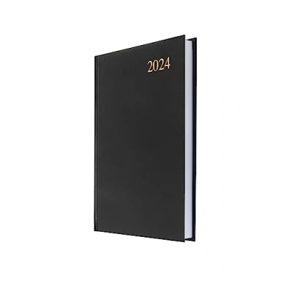 Afbeelding van Collins Debden Essentieel A5 Dagboek 2024 Dagplanner Pagina A Dag Dagdagboek &amp; Planner Zakelijk Kantoor Academisch en Persoonlijk Gebruik (A5 formaat zwart)