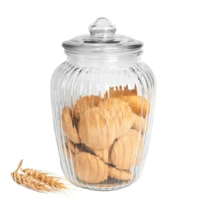 Afbeelding van Sendez voorraadpot 2,2 l met deksel snoeppot glazen container bewaarpot koekjesblik inmaakpot