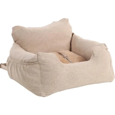 Afbeelding van Flamingo Autostoel Megan Beige 56 x 50 30 cm Veilig, Comfortabel en Stijlvol voor Kleine Huisdieren