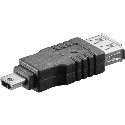 Afbeelding van USB Mini B (m) A (v) adapter USB2.0 / zwart