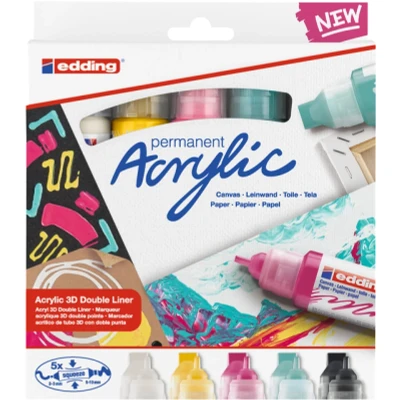 Afbeelding van edding 5400 Acrylic Marker set Modern basic 5 ST 2 3/5 10mm / 4