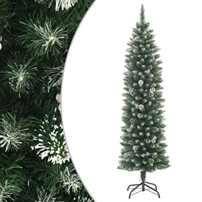 Afbeelding van Kunstkerstboom smal met standaard 210 cm PVC