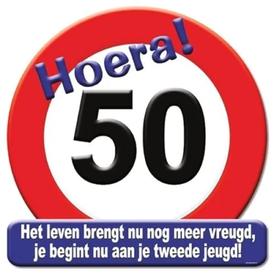 Afbeelding van Verkeers Deurbord 50 jaar GROOT ca. 50cm