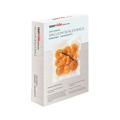 Afbeelding van SousVideTools [SVT 06001] Reliëf BPA vrije Sous Vide Vacuüm Sealer Zakken voor koken en voedselopslag, (150 x 250 mm) doos van 100