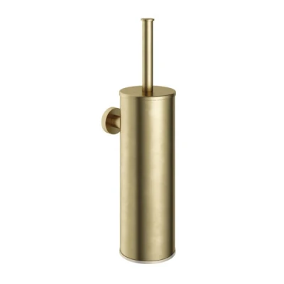 Afbeelding van HotBath Cobber WC borstelgarnituur wandmodel Geborsteld messing