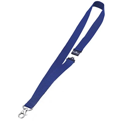 Afbeelding van Textielkoord Donkerblauw met veiligheidssluiting per 50