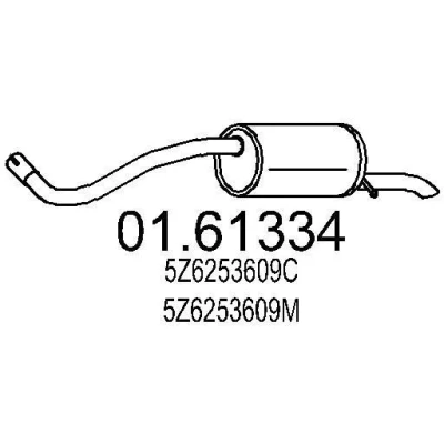 Afbeelding van MTS 01.61334 Einddemper 1200mm VOLKSWAGEN: Fox Hatchback (5Z1, 5Z3, 5Z4) 1.2 2005 2011